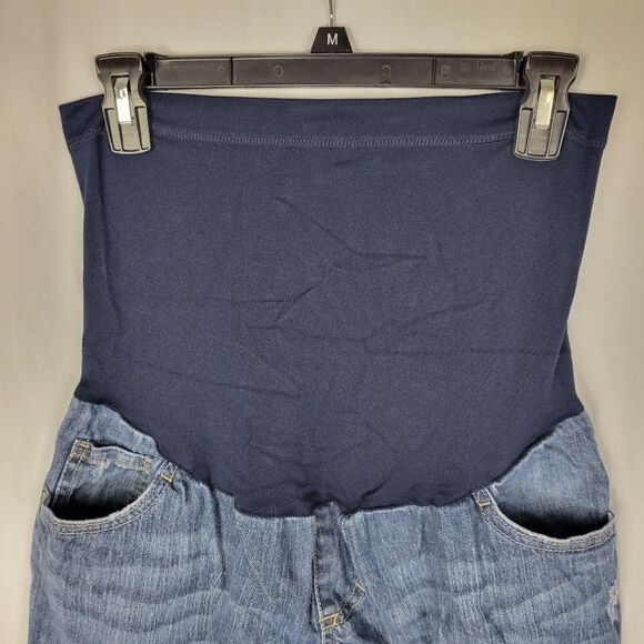 Liz Lange Maternity for Target Blue Denim‎ Full Belly Panel Capris - Picture 2 of 8